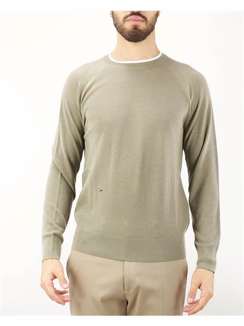 Jacquard sweater with contrasting neck profiles Paolo Pecora PAOLO PECORA | Sweater | A021F0011193